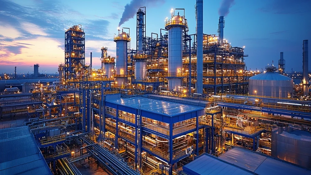 Industrial refinery facility representing APS engineering and automation projects